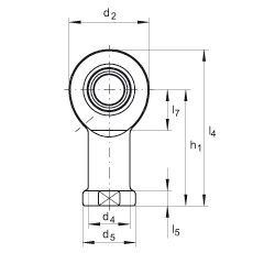 桿端軸承 GIL17-DO, 根據(jù) DIN ISO 12 240-4 標(biāo)準(zhǔn)，帶左旋內(nèi)螺紋，需維護(hù)