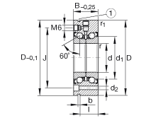 推力角接觸球軸承 ZKLF100200-2Z, 雙向，螺釘安裝，兩側(cè)間隙密封