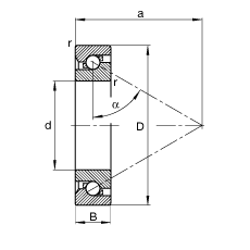 推力角接觸球軸承 BSB055120-T, 單向，接觸角 α = 60°，限制公差