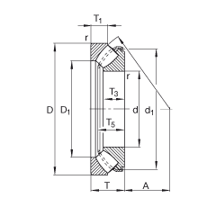 推力調(diào)心滾子軸承 29336-E1, 根據(jù) DIN 728/ISO 104 標(biāo)準(zhǔn)的主要尺寸，單向，可分離