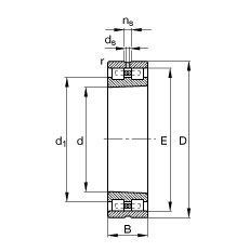 圓柱滾子軸承 NN3040-AS-K-M-SP, 根據(jù) DIN 5412-4 標(biāo)準(zhǔn)的主要尺寸, 非定位軸承, 雙列，帶錐孔，錐度 1:12 ，可分離, 帶保持架，減小的徑向內(nèi)部游隙，限制公差