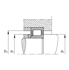 圓柱滾子軸承 NJ2230-E-M1 + HJ2230E, 根據(jù) DIN 5412-1 標(biāo)準(zhǔn)的主要尺寸, 帶 L 型圈，定位軸承, 可分離, 帶保持架