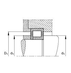 圓柱滾子軸承 NUP244-E-M1, 根據(jù) DIN 5412-1 標(biāo)準(zhǔn)的主要尺寸, 定位軸承, 可分離, 帶保持架