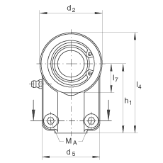 液壓桿端軸承 GIHNRK50-LO, 根據(jù) DIN ISO 12 240-4 標(biāo)準(zhǔn)，帶右旋螺紋夾緊裝置，需維護(hù)