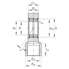 液壓桿端軸承 GIHRK70-DO, 根據(jù) DIN ISO 12 240-4 標(biāo)準(zhǔn)，帶右旋螺紋夾緊裝置，需維護(hù)