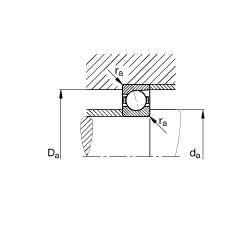 主軸軸承 B71910-C-T-P4S, 調(diào)節(jié)，成對安裝，接觸角 α = 15°，限制公差