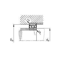 主軸軸承 HSS71917-E-T-P4S, 調(diào)節(jié)，成對安裝，接觸角 α = 25°，兩側(cè)唇密封，非接觸，限制公差