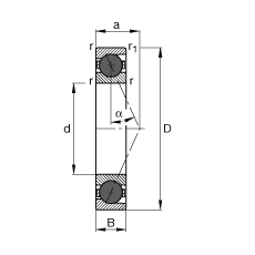 主軸軸承 HCB71916-E-T-P4S, 調(diào)節(jié)，成對(duì)或單元安裝，接觸角 α = 25°，陶瓷球，限制公差