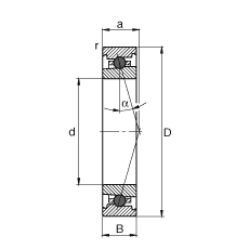 主軸軸承 HC71901-C-T-P4S, 調(diào)節(jié)，成對或單元安裝，接觸角 α = 15°，陶瓷球，限制公差