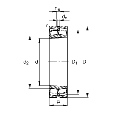 調(diào)心滾子軸承 23134-E1A-K-M, 根據(jù) DIN 635-2 標(biāo)準(zhǔn)的主要尺寸, 錐孔，錐度 1:12